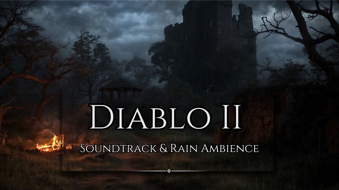 Diablo II Ambience | Soundtrack with Rain Background | Relax in this Dark World
