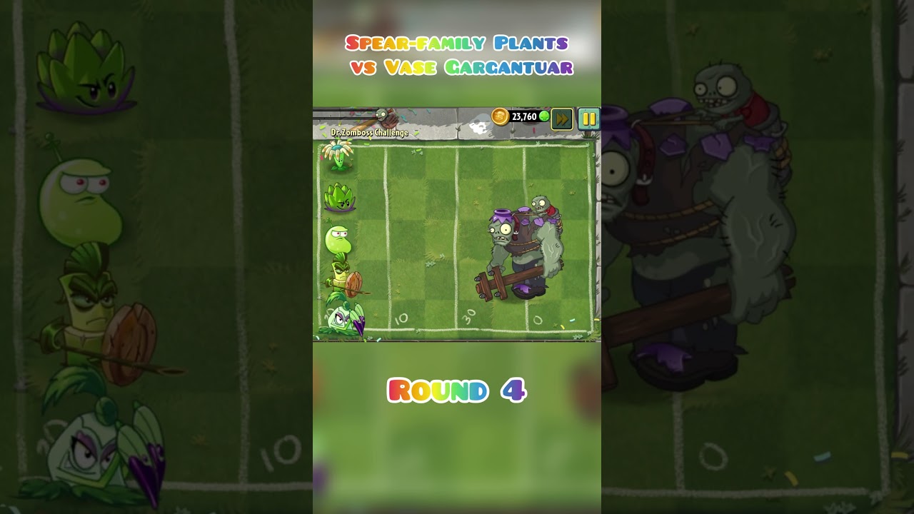 PvZ2 Challenge: Level 10 Spear-family Plants vs VaseGargantuar. Who Will Win? #pvz2challenge