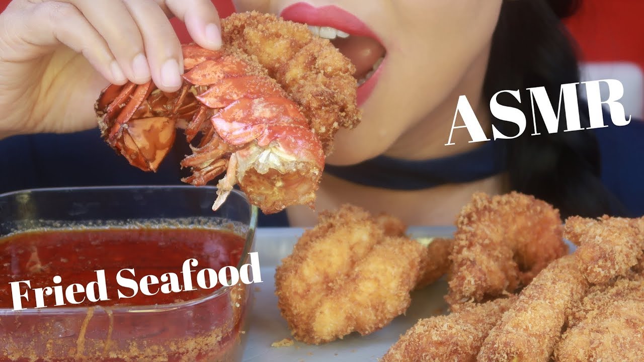 ASMR - Fried Seafood Boil Dipped In Bloves Sauce (No Talking)