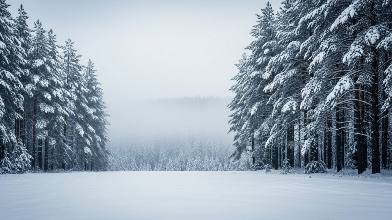 Winter Forest Scenery ❄️ Calm Nature & Relaxing Music (1 Hour, 4K)