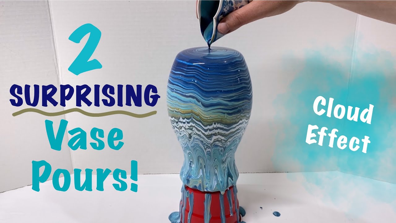 Two RELAXING Blue Vase Pours With An Unexpected Twist! 💙 Instrumental Acrylic Pouring