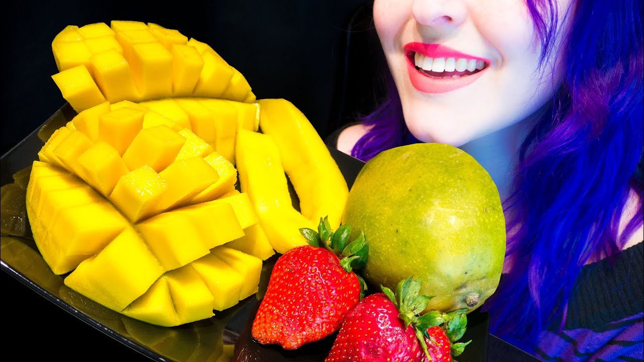 ASMR: Super Juicy Sweet Mango | How to Cut & Enjoy ~ Relaxing Eating Sounds [No Talking|V] 😻