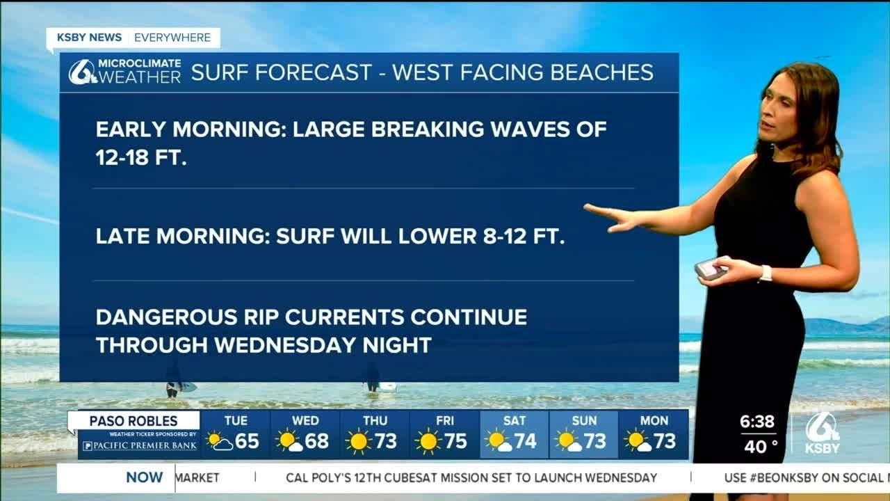 High surf advisory continues for the Central Coast