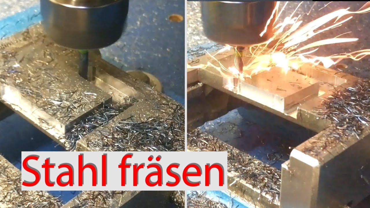 Stahl fräsen mit eigenbau CNC Fräse - Trochoidal fräsen