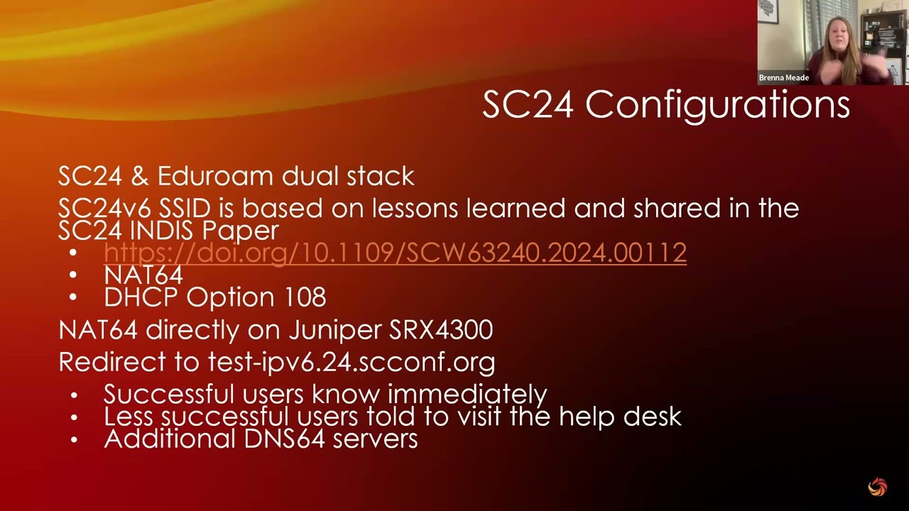 20251010 - Meade (IU), Costello (ANL), Zhan (NCSA) - “IPv6-only transition on SCinet’s Wifi Network"