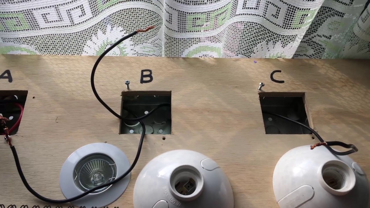 Como conectar 5 lamparas con interruptores de escalera y lamparas MR16 con dimmer