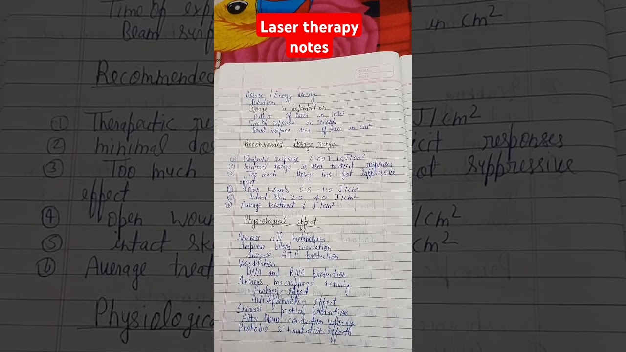 Laser therapy notes# ytshorts# Electotherapy topic#bpt2nd year notes#👍🥰