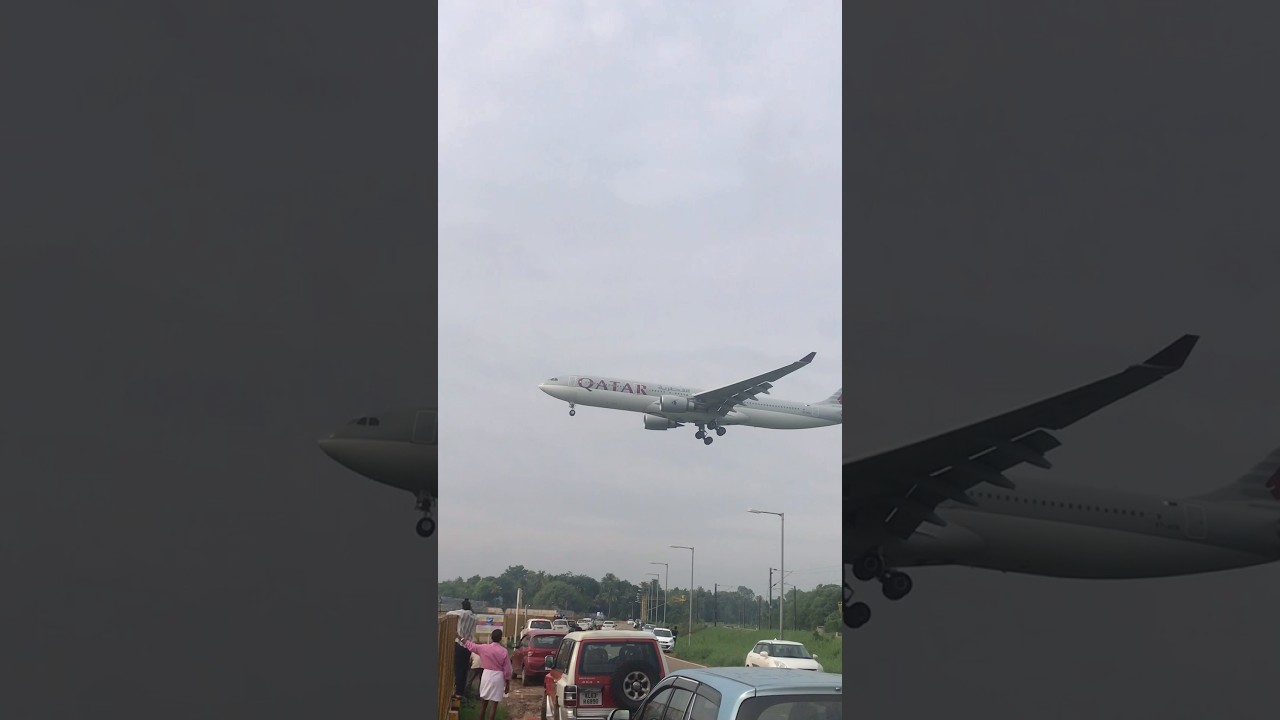 Flight landing at Cochin international airport |Flight landing🛬Best view😍 #cochin #airport #kerala