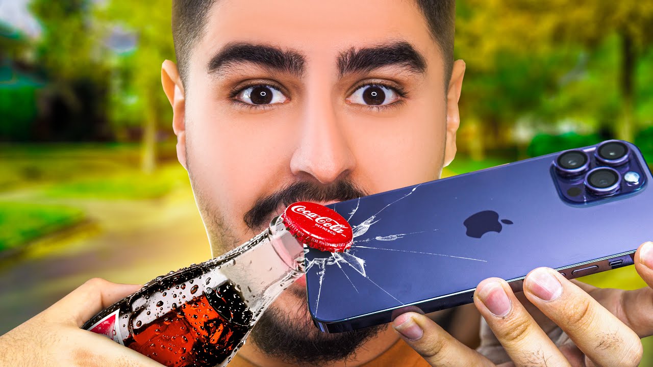به 30 روش مختلف درب بطری باز کردم🍾آیفونم شکست