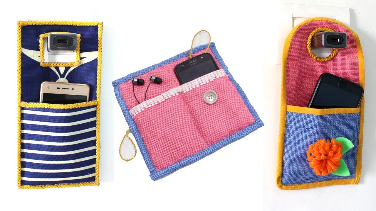 3 USEFUL...CELLPHONE CHARGING HOLDER from OLD CLOTHES