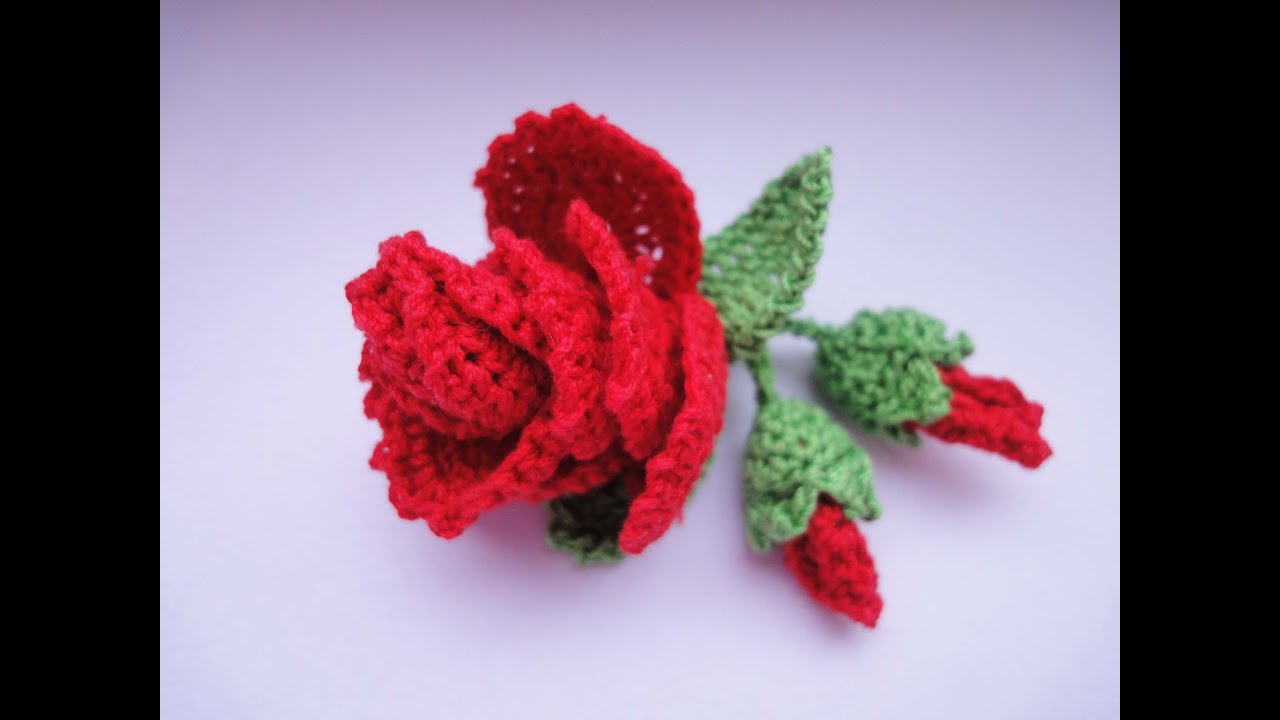 Роза с бутонами  Rose and flower buds Crochet