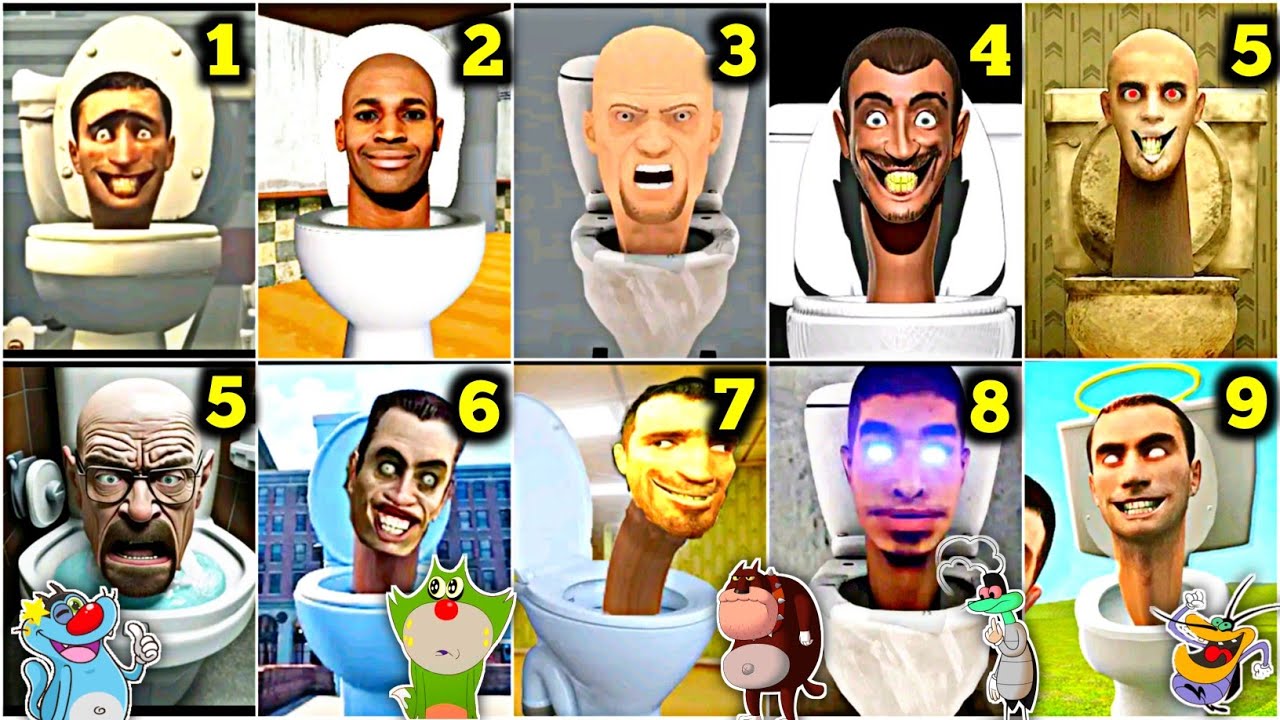 All Skibidi Toilet 1 2 3 4 5 6 7 8 Vs Gameplay With Oggy and Jack