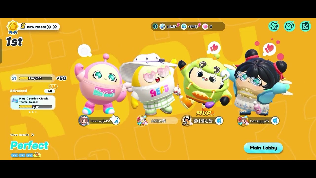 Team Ranked in Eggy Party (Team Party)