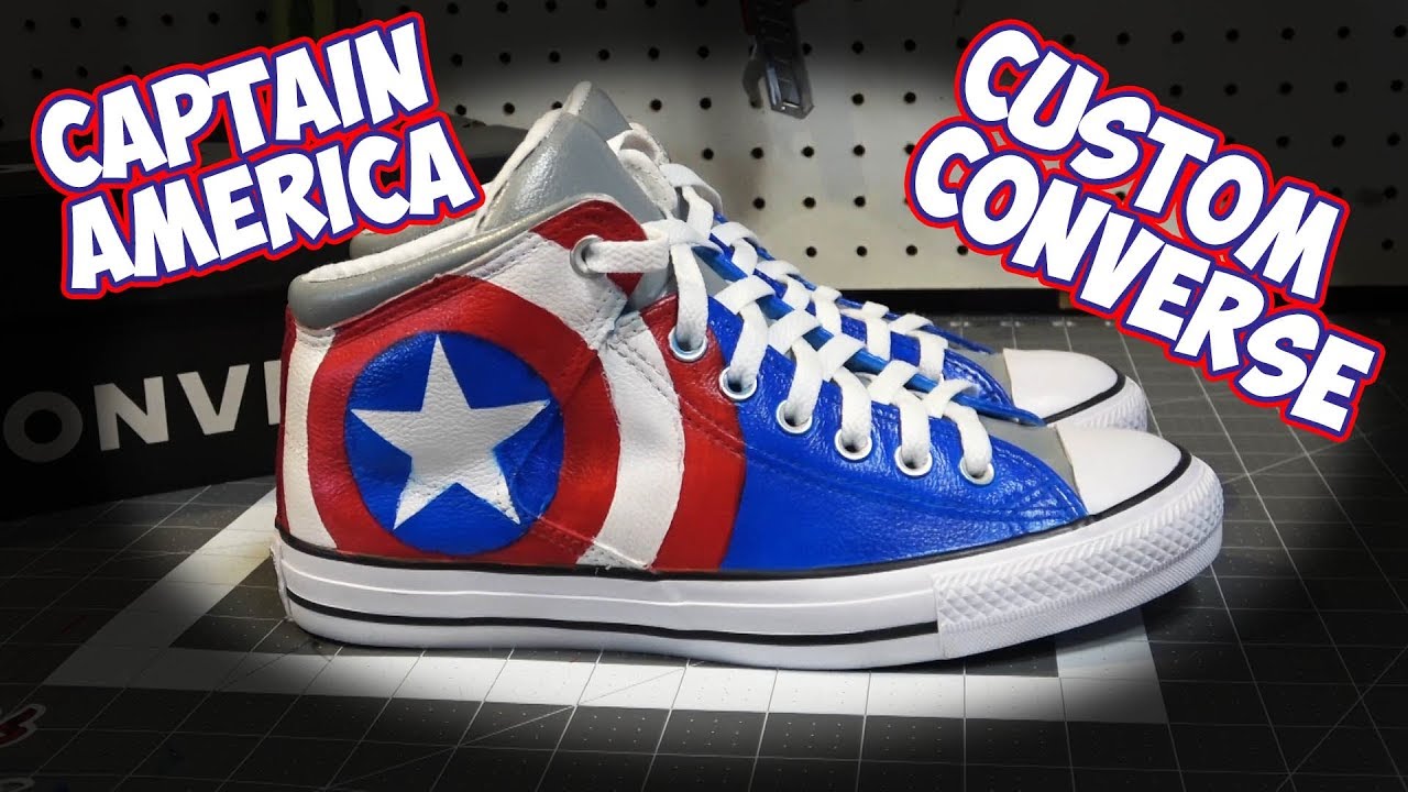 how to custom paint shoes Converse Captain America
