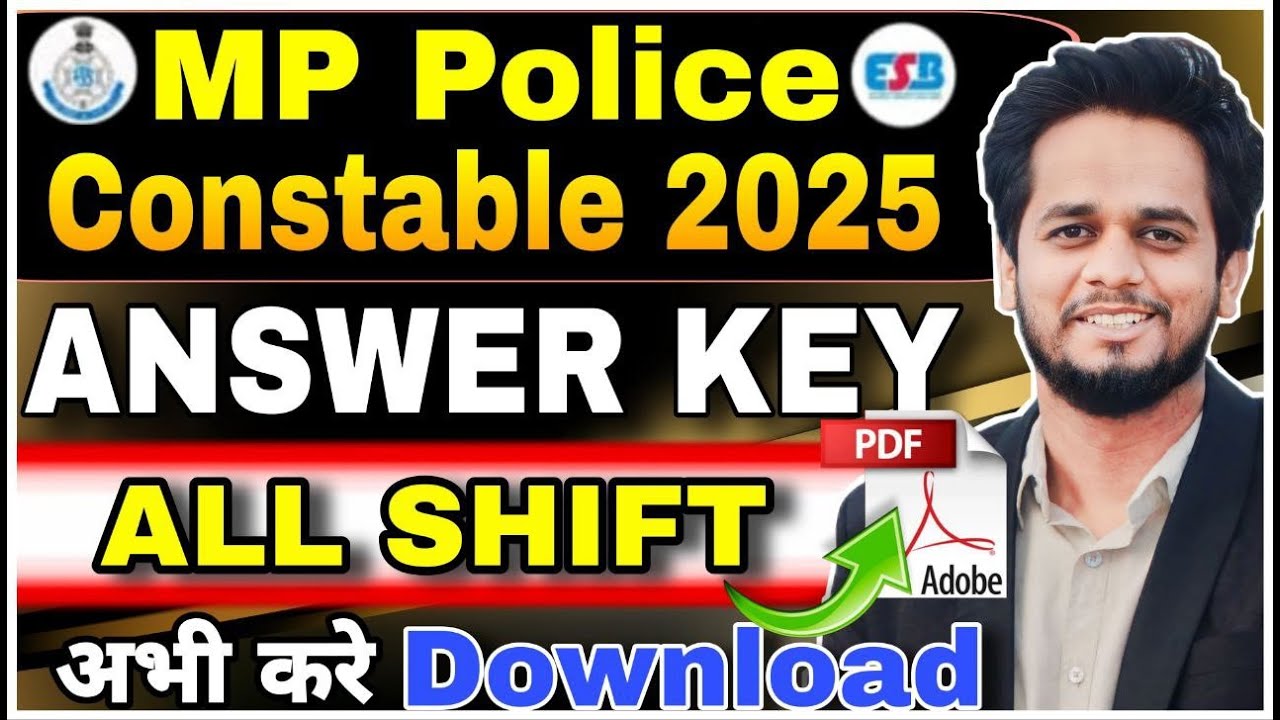 🔥MP POLICE CONSTABLE ANSWER KEY ALL SHIFT PDF 🔥INDORE CSC ACADEMY🔥 MP Police Question Objection OUT