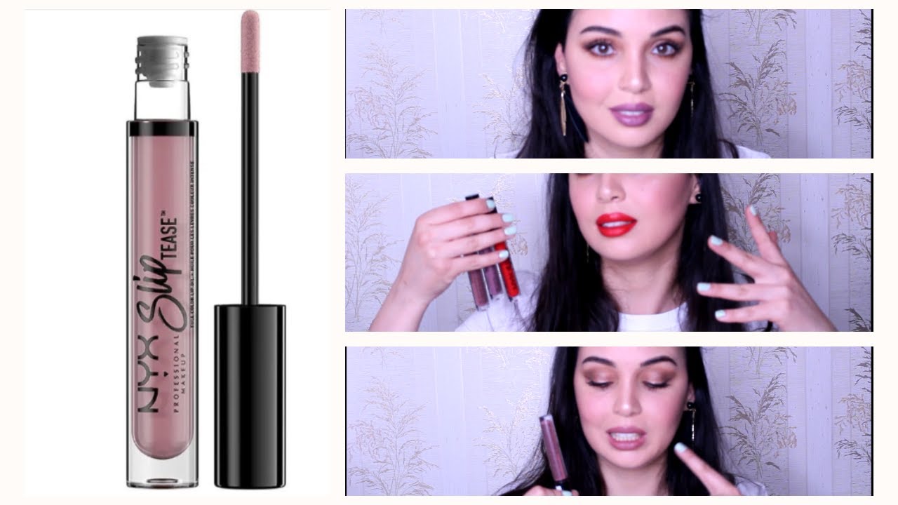 NYX SLIP TEASE REVIEW |😊😍👌الروج بيتشقق و بيتقشر بشفايفك ؟ شوفي معايا أحمر الشفاه المناسب ليكي