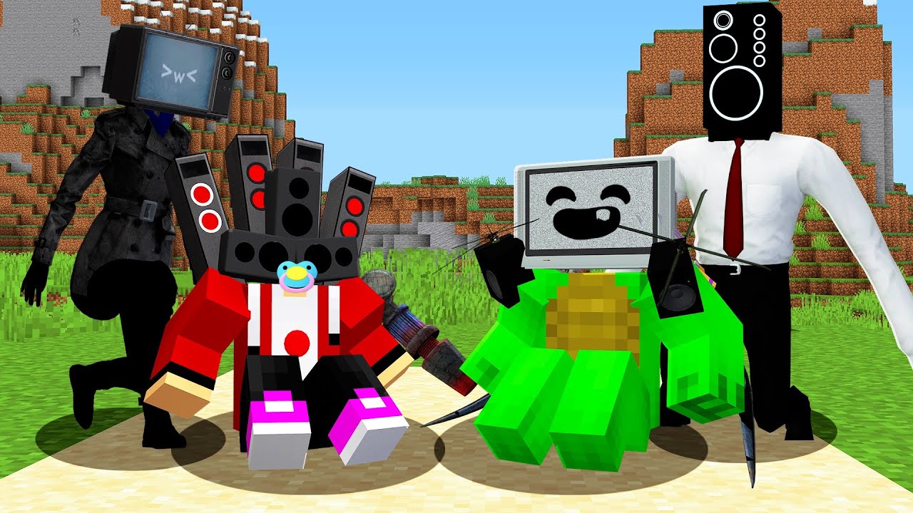 BABY JJ SPEAKER MAN and MIKEY TV MAN TITAN FAMILY in Minecraft - Maizen
