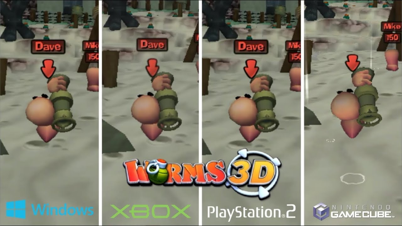 Worms 3D [2003] PC vs Xbox vs PS2 vs GameCube (Graphics Comparison)