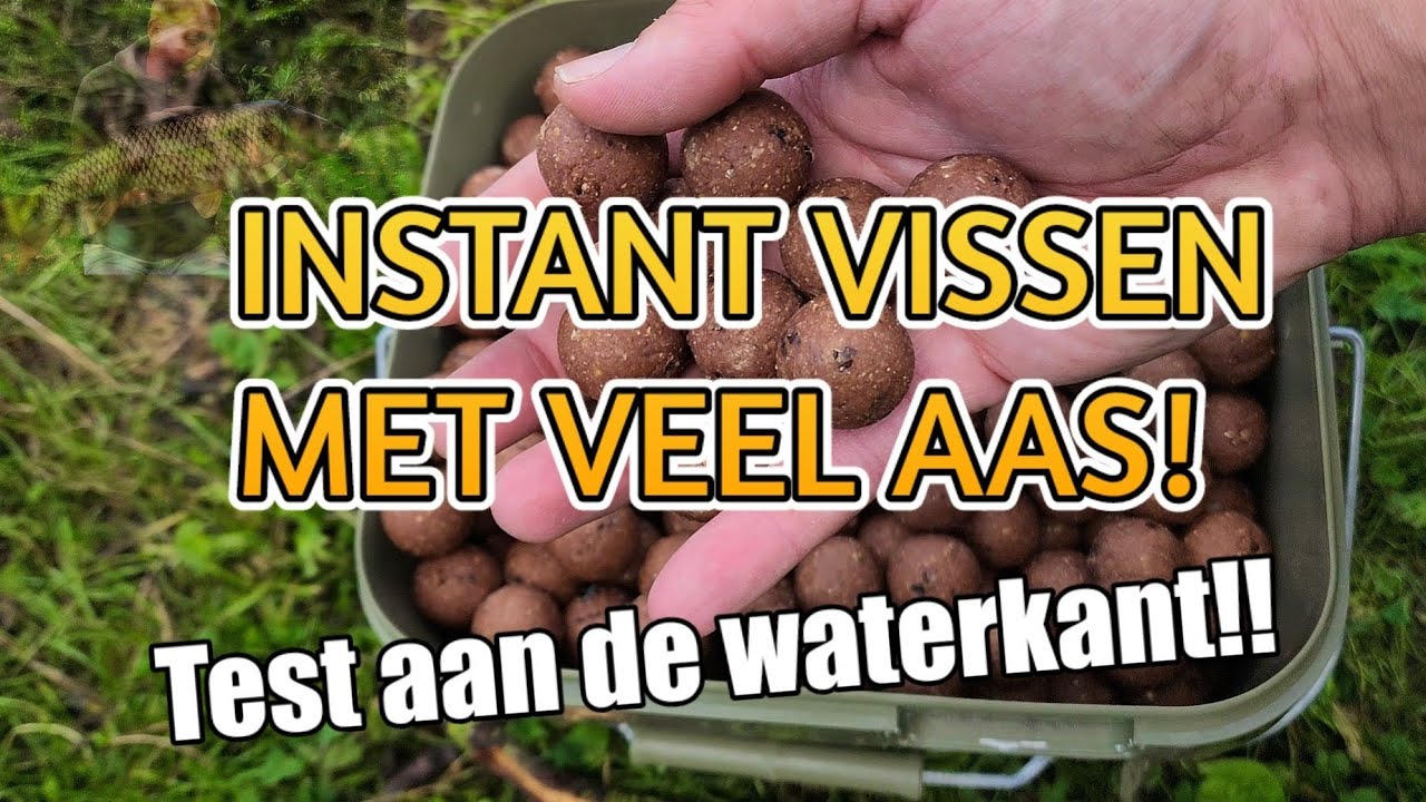 Instant vissen met veel aas op een druk bevist water. Test aan de waterkant!