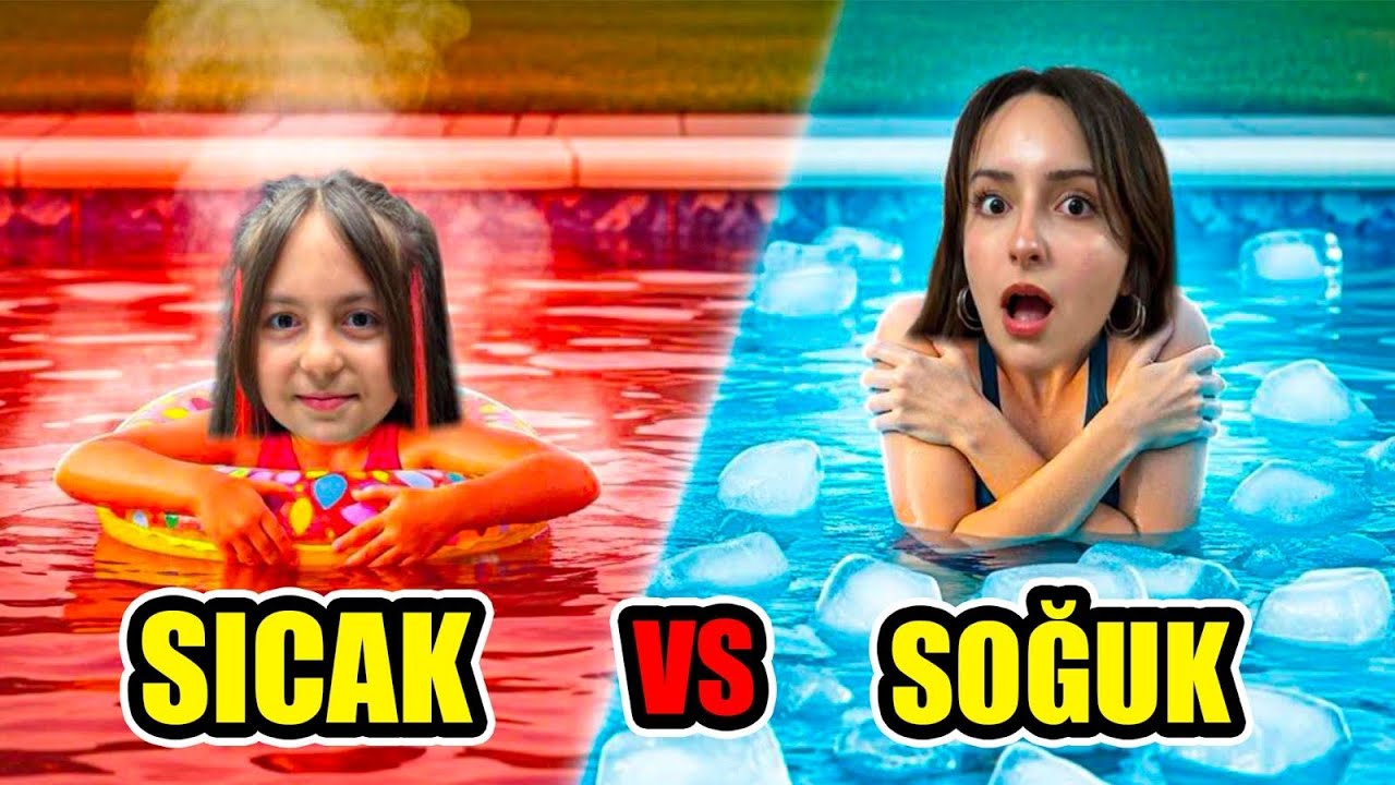 ZEYNEP VE HİRANUR SICAK vs SOĞUK HAVUZDAN SON ÇIKAN KAZANIR🔥🥶