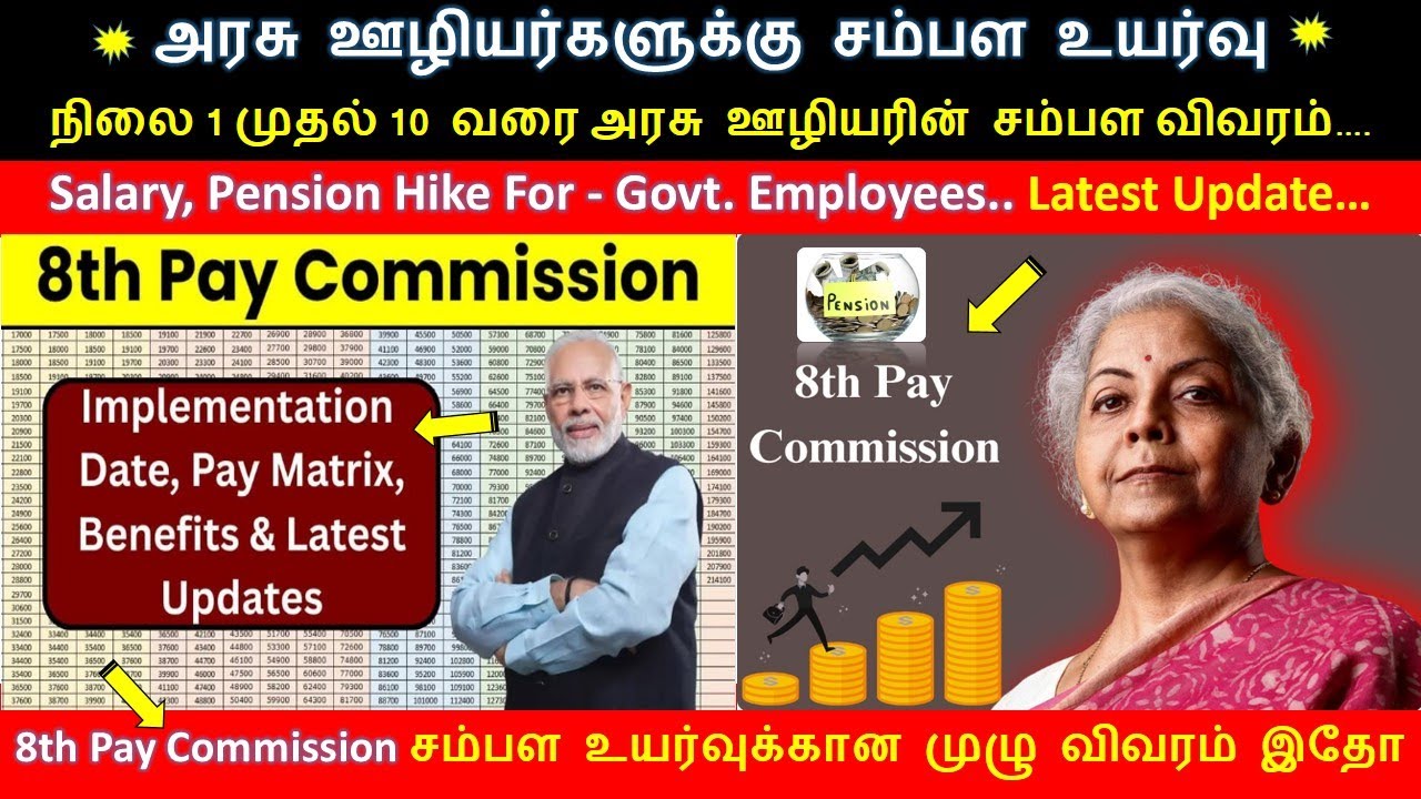 #8thpaycommission சம்பள உயர்வு,பென்ஷன் உயர்வு குட் நியூஸ்🔥அரசு ஊழியர்களுக்கு அதிரடி அறிவிப்புகள்#job