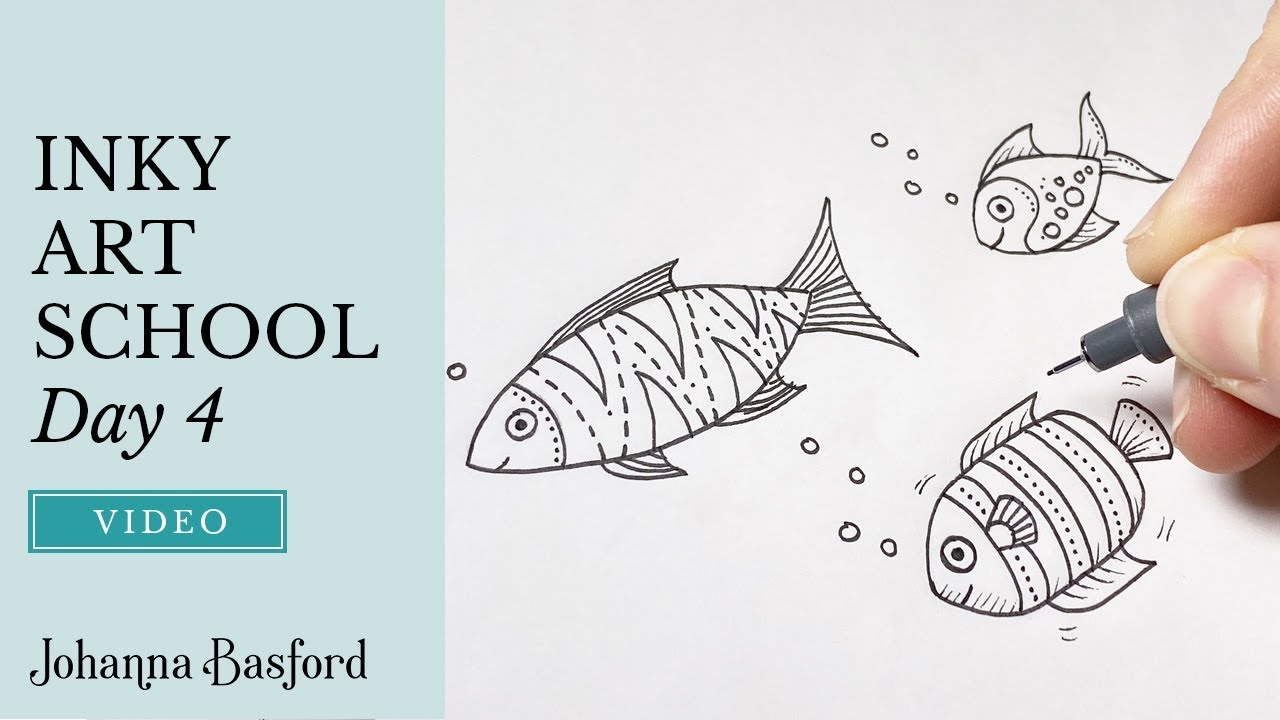 Inky Art School : Day 4 : How to Draw Fish