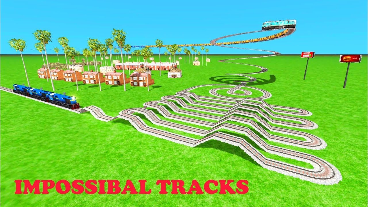 💝 TRAINS CROSSING CIRCLES UTRUN CURVED RISKY BUMPY 360°DEGREE 😱 ROUND RAILWORK RAILROAD BEANG 
