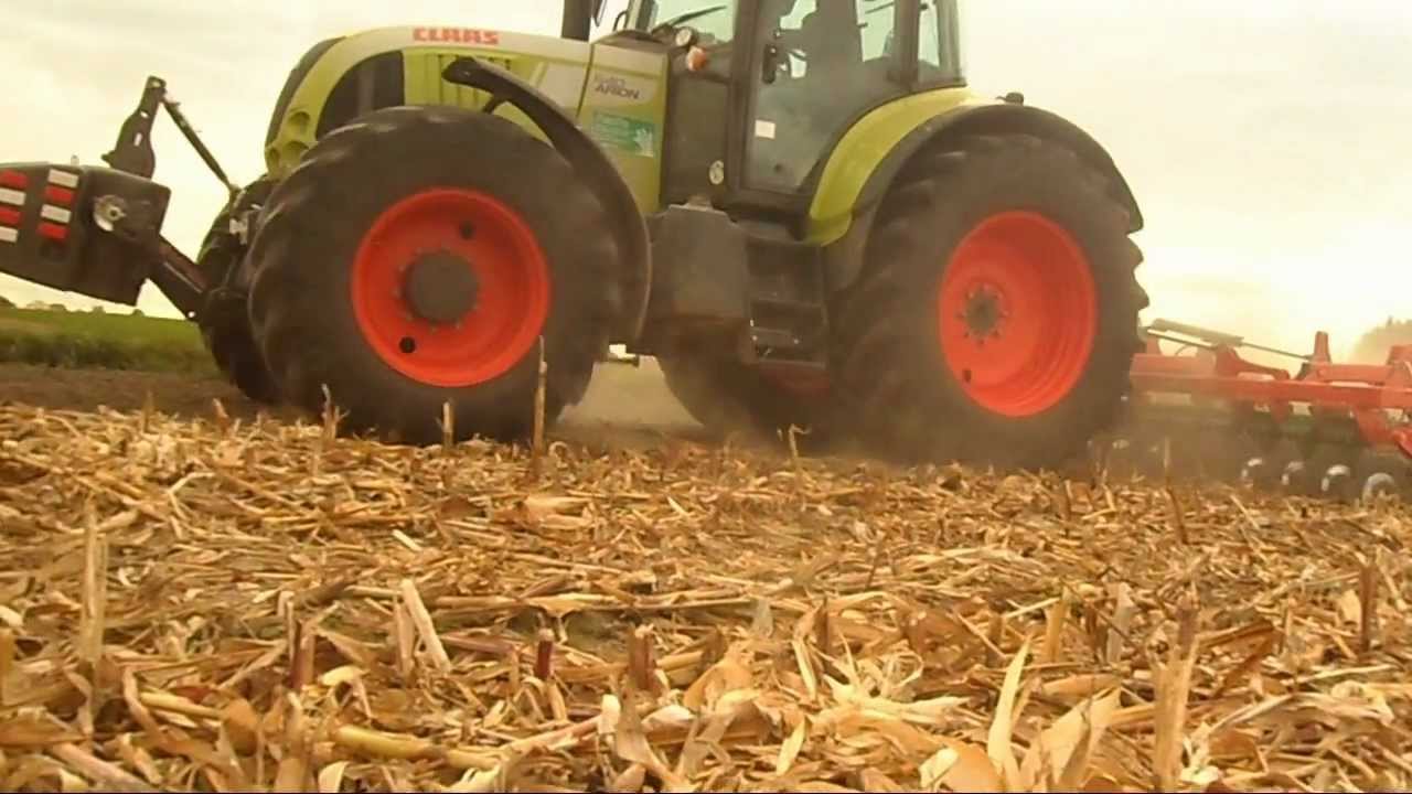 Talerzowania kukurydzy 2012/Claas Arion 640&Agro Masz BT50