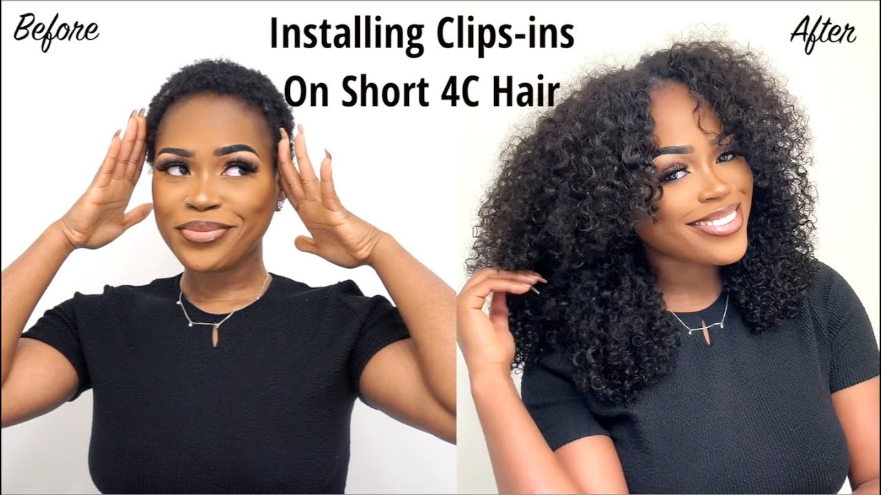 Finessing My Super Short 4C Hair with 3a/3b Clip-In Extensions