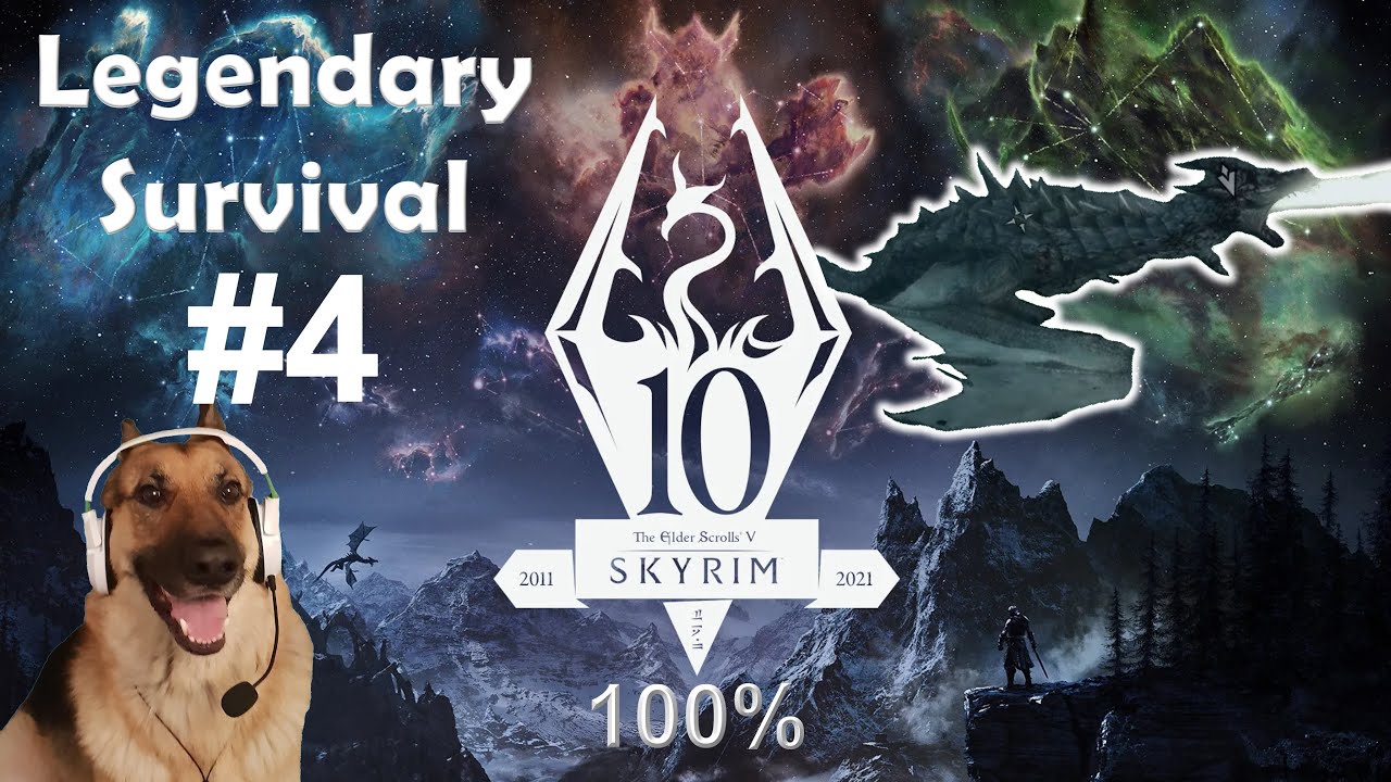 Skyrim Anniversary Edition Legendary Survival 100% - The First Dragon - Ep 4