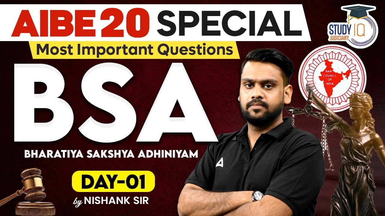 Most Important BSA MCQs for AIBE 20 &ndash; Part 1 | Practice Questions by Nishank Sir