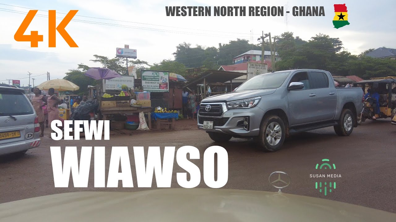 Sefwi Wiawso Drive Tour in the Western North Region of Ghana 4K