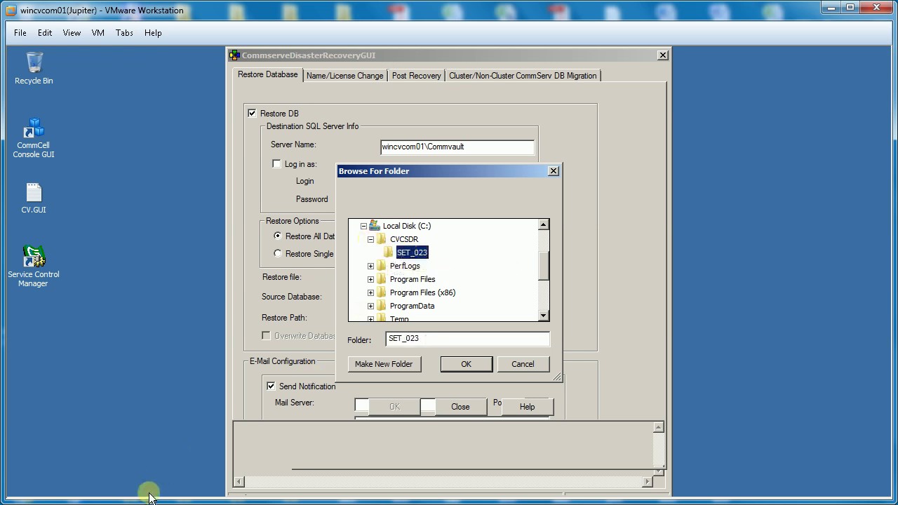 CommVault CommServe DR (Disaster Recovery) Restore
