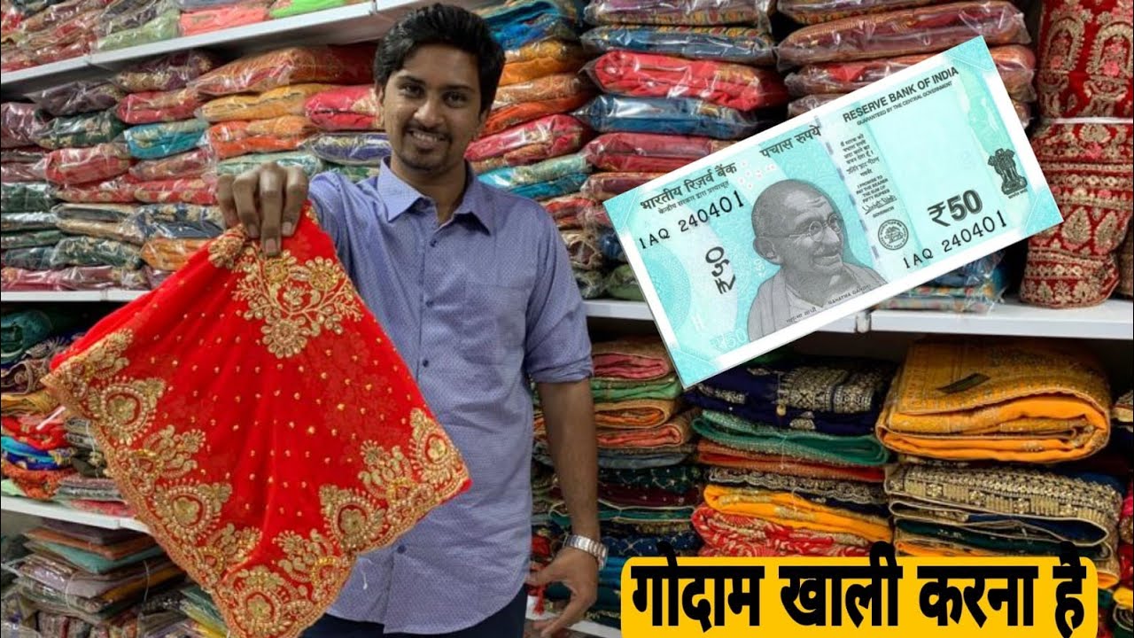10 साड़ियां मात्र 1000 /-🤑/Surat Saree wale /Wholesale market surat/Surat Saree Market