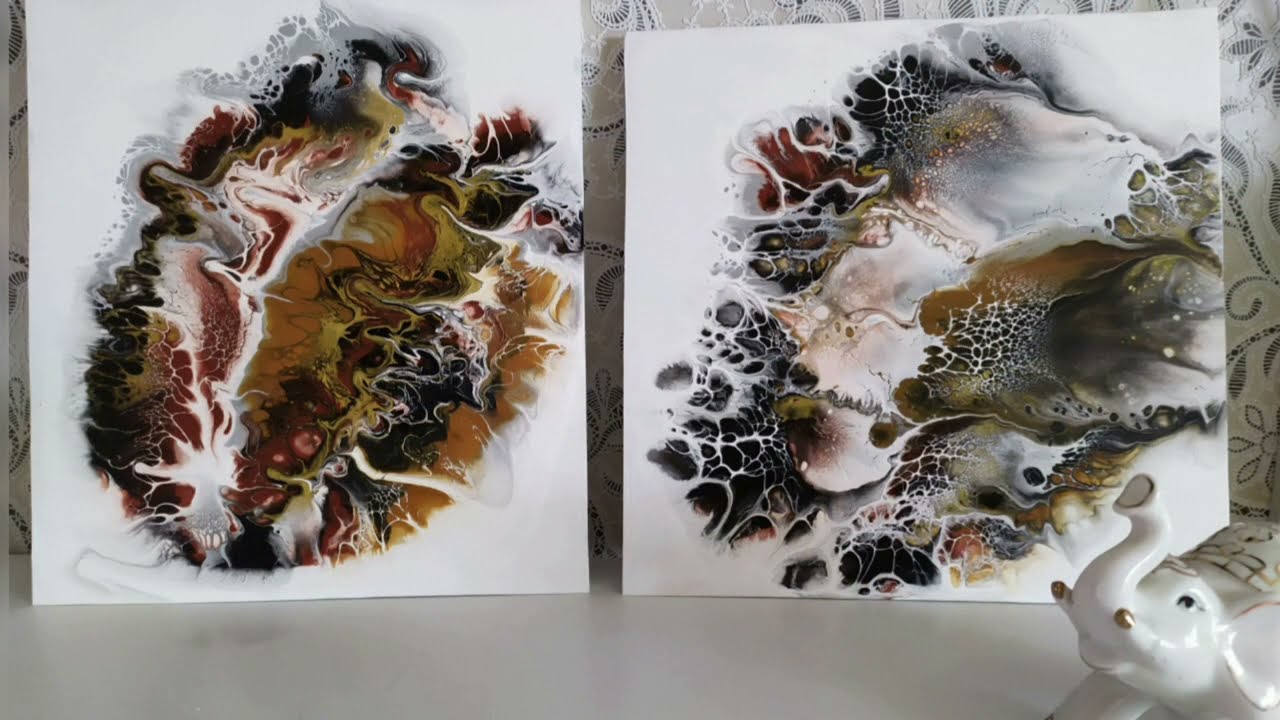 Акриловая заливка. ТРИ В ОДНОМ. Три простых варианта. 1 часть.
