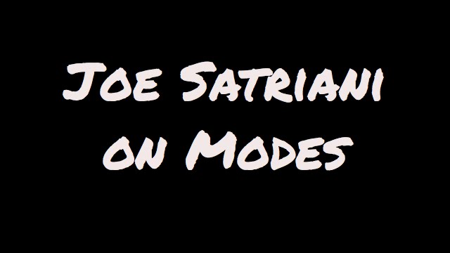 Joe Satriani Discusses Modes