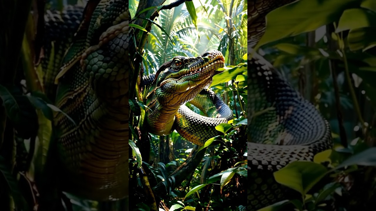 Villagers hunt, giant snake #animals #snake #shorts