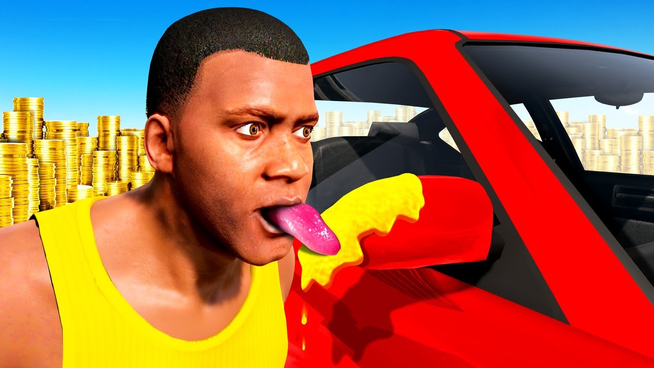 GTA 5, но ВСЕ, ЧТО Я ЛИЗНУ, СТАНОВИТСЯ ЗОЛОТЫМ!
