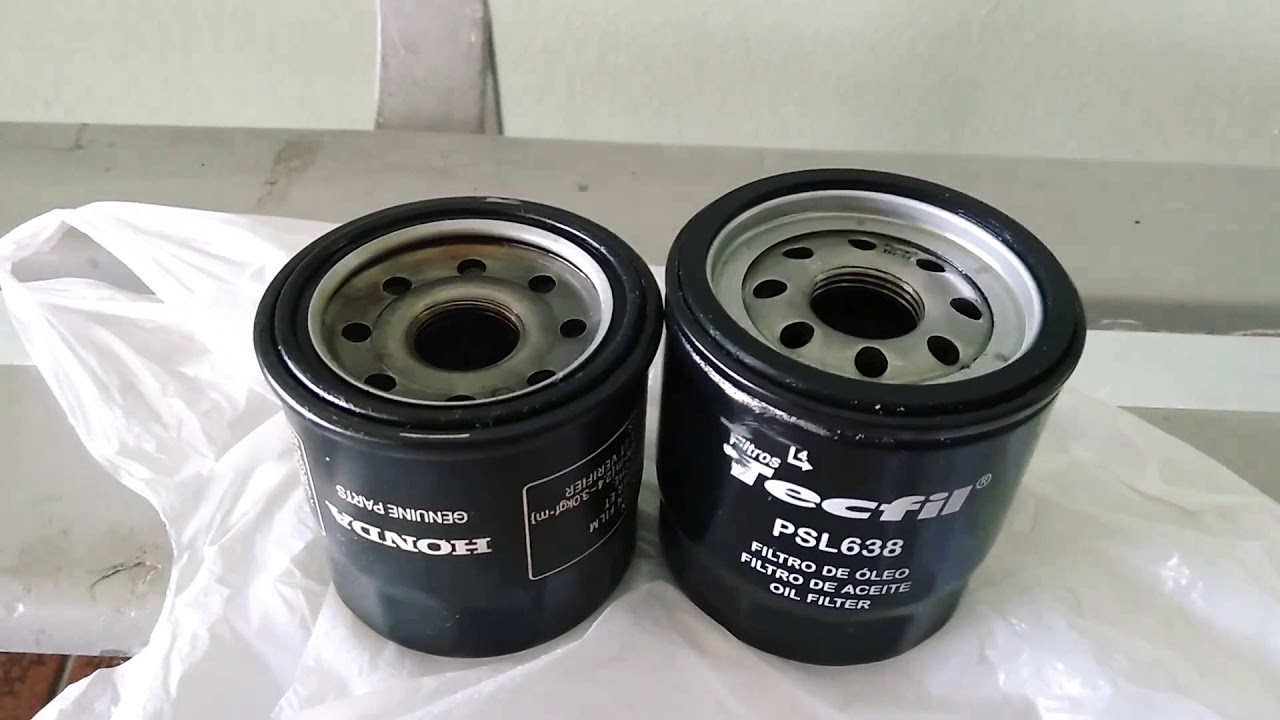Comparativo filtro de óleo original Nc 750 vs Tecfil.