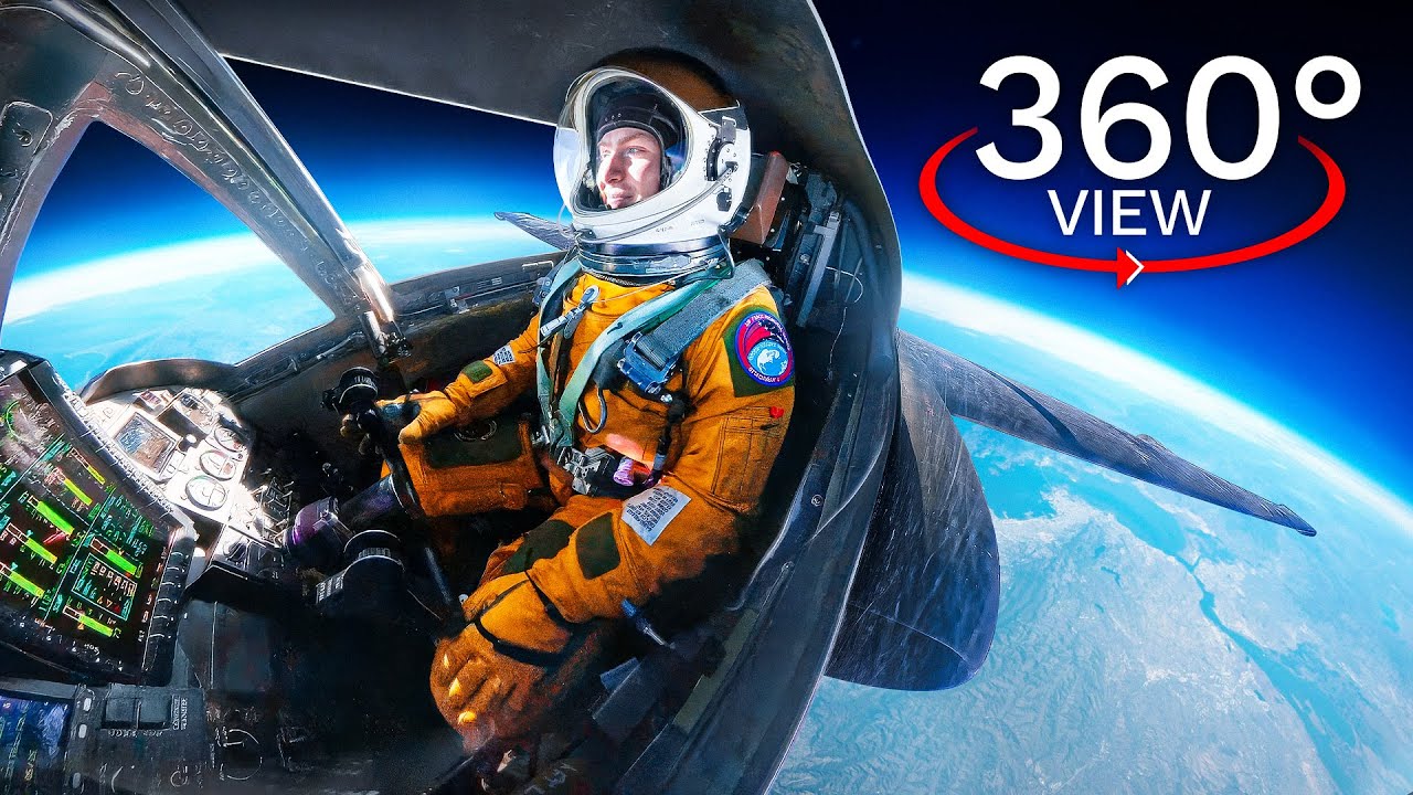 Полёт на самолёте-разведчике U-2 на 360° | Полный полёт в кабине на высоте 70 000 футов
