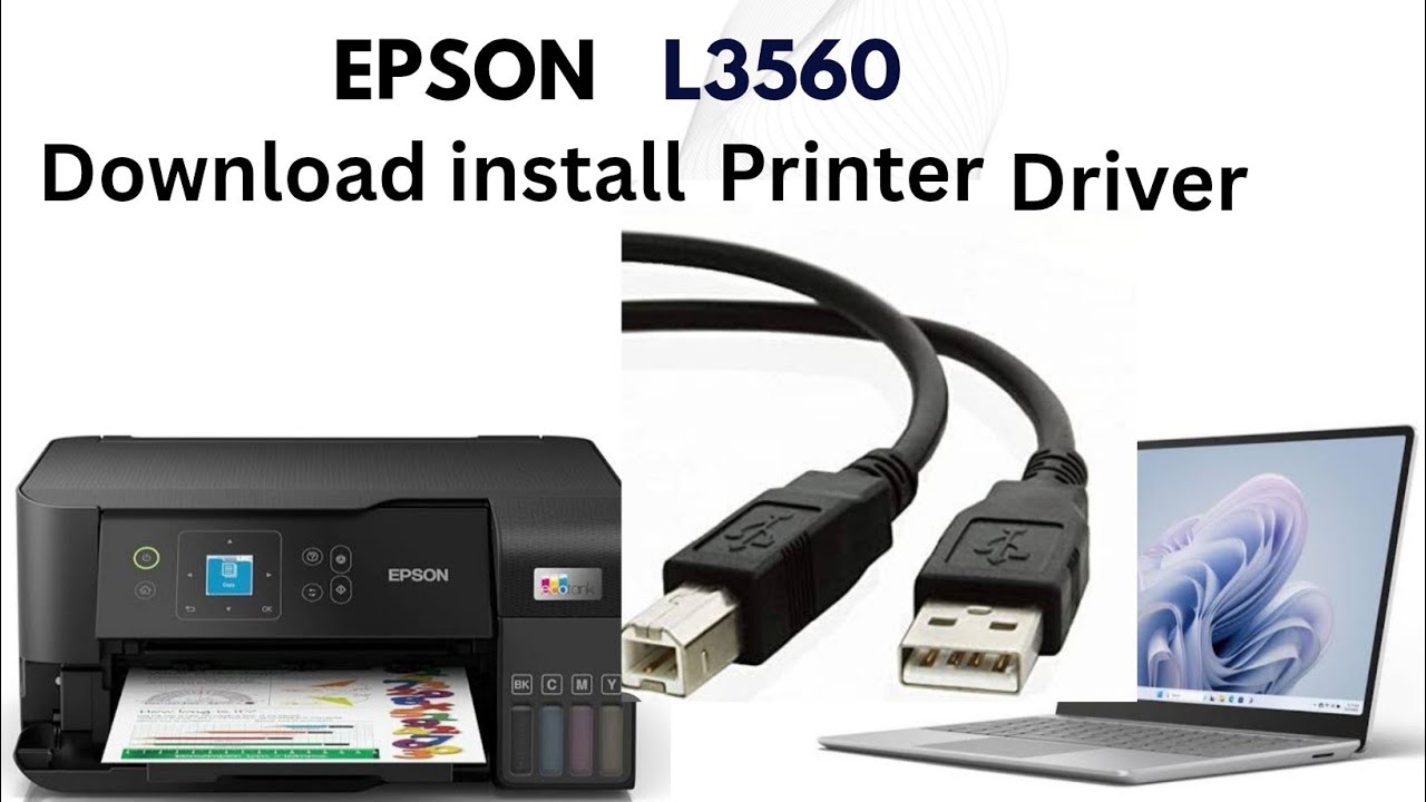 Connect Epson L3560 Printer Download install printer Driver to Laptop Epson ECO Tank printer