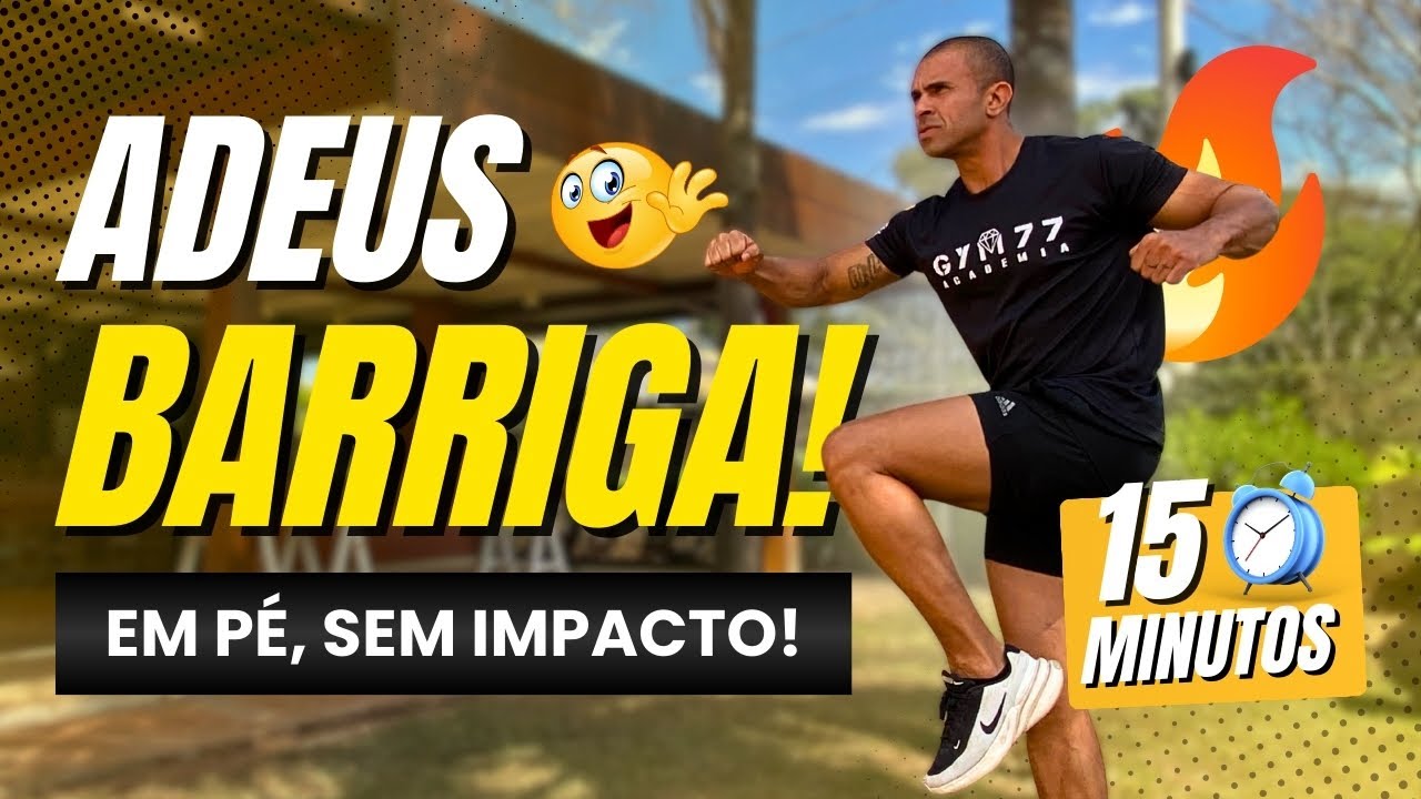 Treino em Pé Sem Impacto. Queime🔥Muita Gordura e Perca Barriga Rápido! (Em casa!!)
