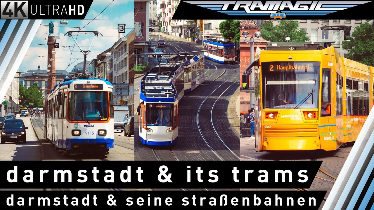 Дармштадт и его трамваи | 4К