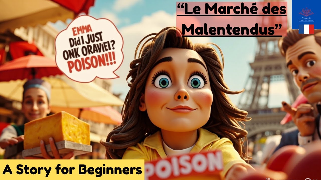 My Funny French Market Adventure-Le Marché des Malentendus  | Easy French Listening Practice