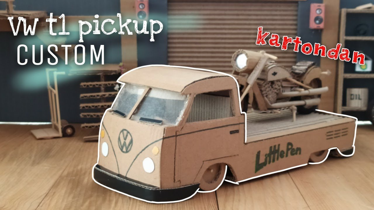 Kartondan Araba Yapımı! VOLKSWAGEN T1 PICKUP custom | HOW TO MAKE CAR FROM CARDBOARD | DIY HANDMADE