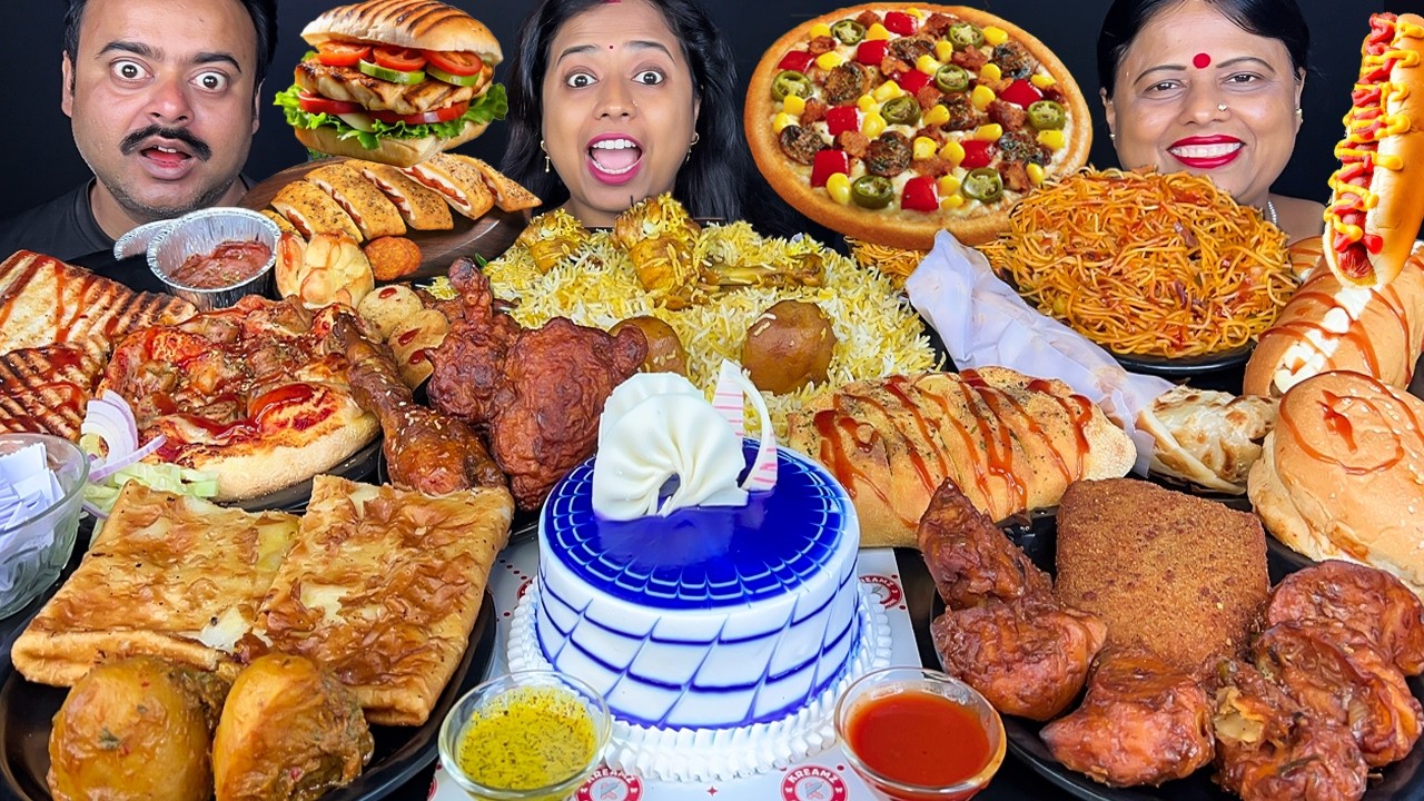 LUCKY STREET FOOD EATING CHALLENGE VIDEO WITH PUNISHMENT CAKE MUKBANG ASMR VIRAL VIDEO SPICY MOMO