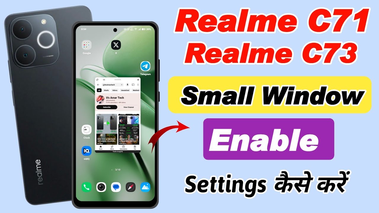 realme c71 me small window kaise kare, realme c73 5g small window settings, realme c71