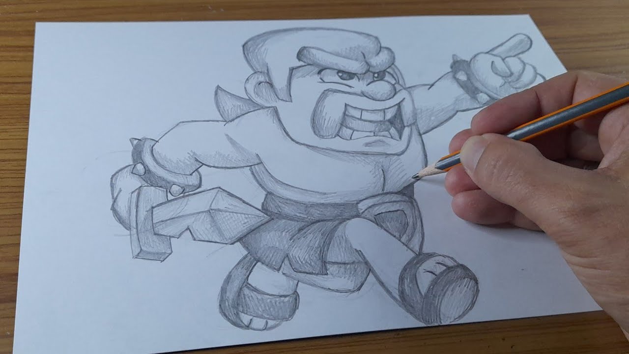 COMO DESENHAR O BARBARO DE CLASH ROYALE