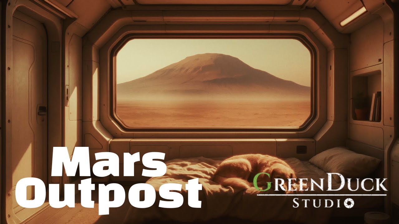 🔴 Mars Outpost Ambience (8 Hours) | Distant Olympus and Whispering Storms