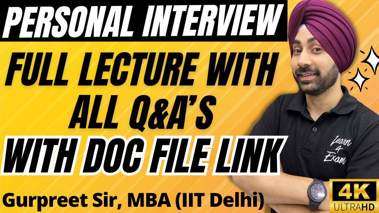 Personal Interview Masterclass 🎯 | Full Lecture + Answer Guide for Tier 1 MBA Colleges!